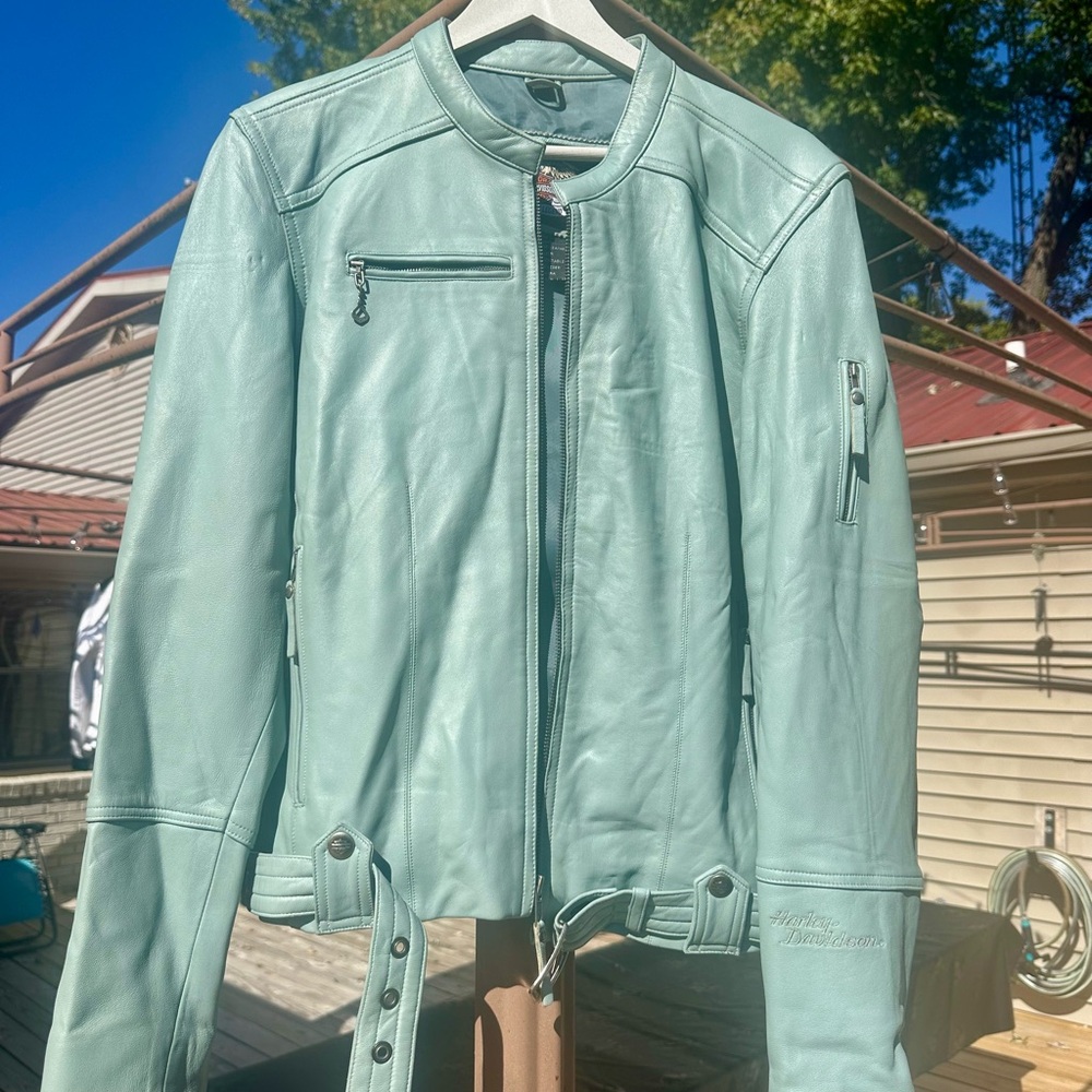 Harley-Davidson Women's Light Green Leather Jacket